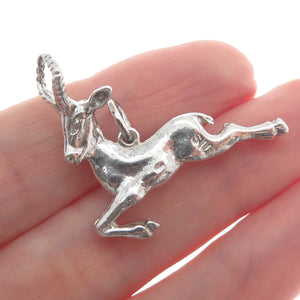 925 Sterling Silver Vintage Gazelle Minimalist Charm Pendant