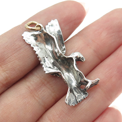 925 Sterling Silver Vintage Eagle Oxidized Pendant