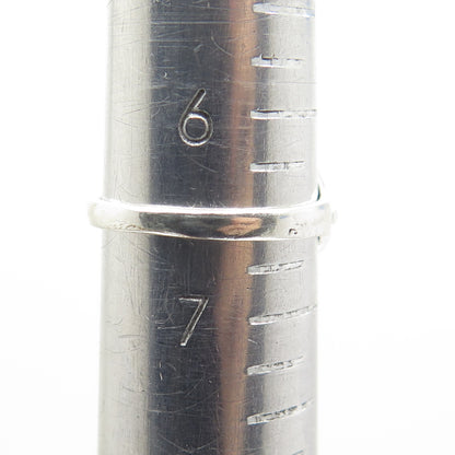 925 Sterling Silver Vintage Real Lapis Lazuli Modernist Ring Size 6.5