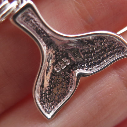 925 Sterling Silver Vintage Whale Tale Minimalist Charm Pendant