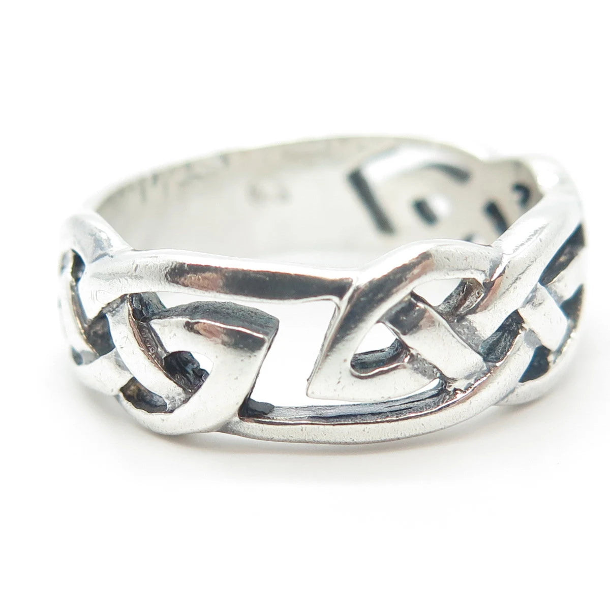 925 Sterling Silver Vintage Celtic Band Ring Size 12.5