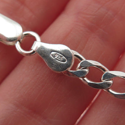 925 Sterling Silver Italy Figaro Chain Necklace 20"
