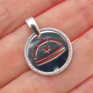 925 Sterling Silver Vintage Italy Star of David Judaica Minimalist Charm Pendant