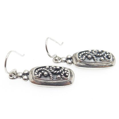 MWS Mark Wasserman Samara 925 Sterling Silver Vintage Roped Oxidized Earrings