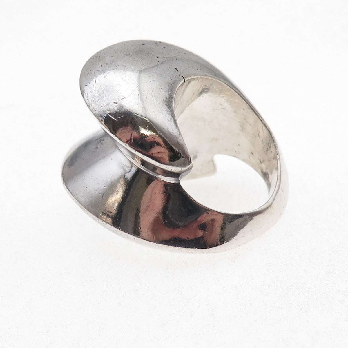 Bayanihan 925 Sterling Silver Vintage Modernist Oxidized Statement Ring Size 9