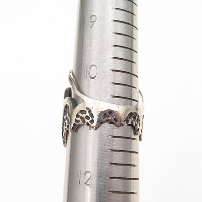 925 Sterling Silver Vintage Demon Skull Oxidized Ring Size 11