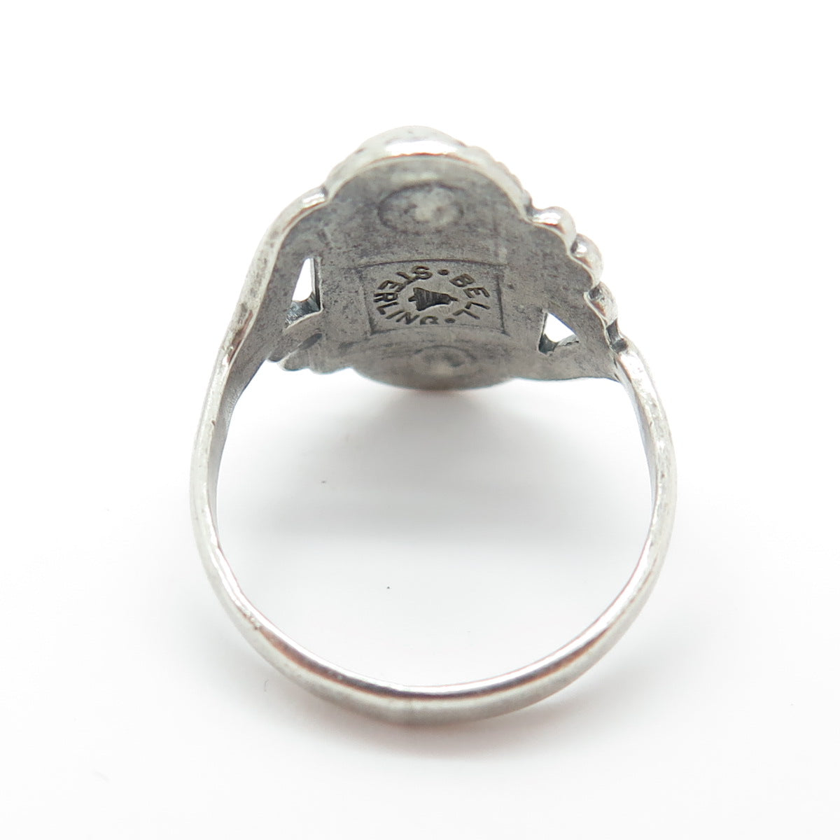 BELL TRADING POST 925 Sterling Silver Vintage Bisbee Turquoise Ring Size 7.5