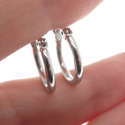 925 Sterling Silver Tube Hoop Earrings