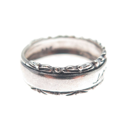 925 Sterling Silver Vintage Happiness Oxidized Band Ring Size 6