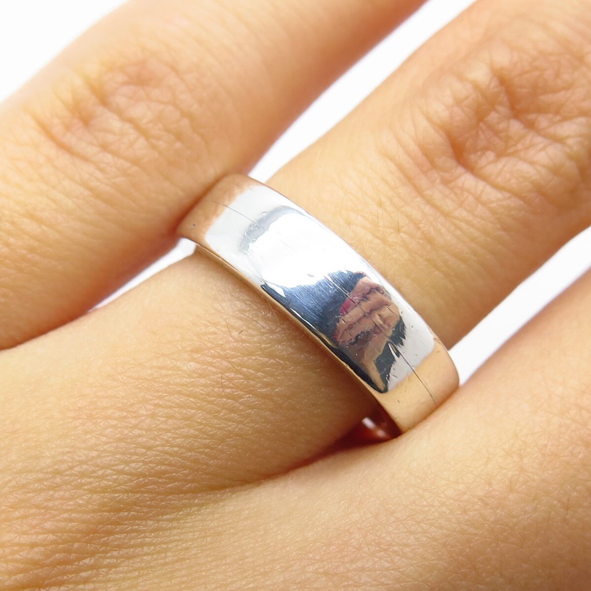 925 Sterling Silver Vintage Mexico Classic Band Ring Size 5.25