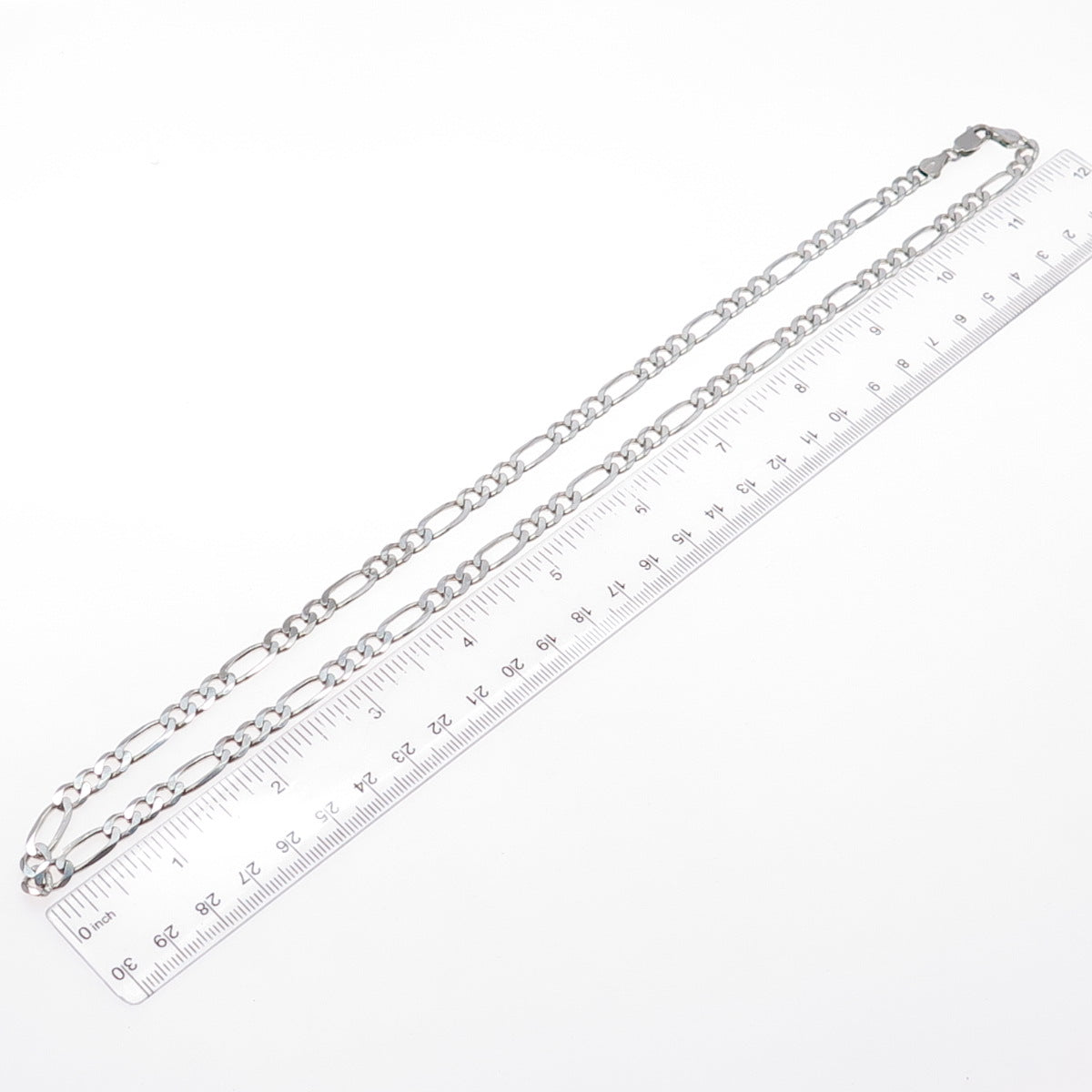 HAN 925 Sterling Silver Vintage Italy Figaro Chain Necklace 24"
