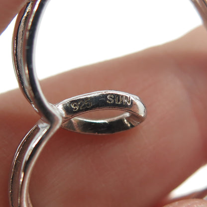 SUN 925 Sterling Silver Real Round-Cut Diamond Heart Slide Pendant