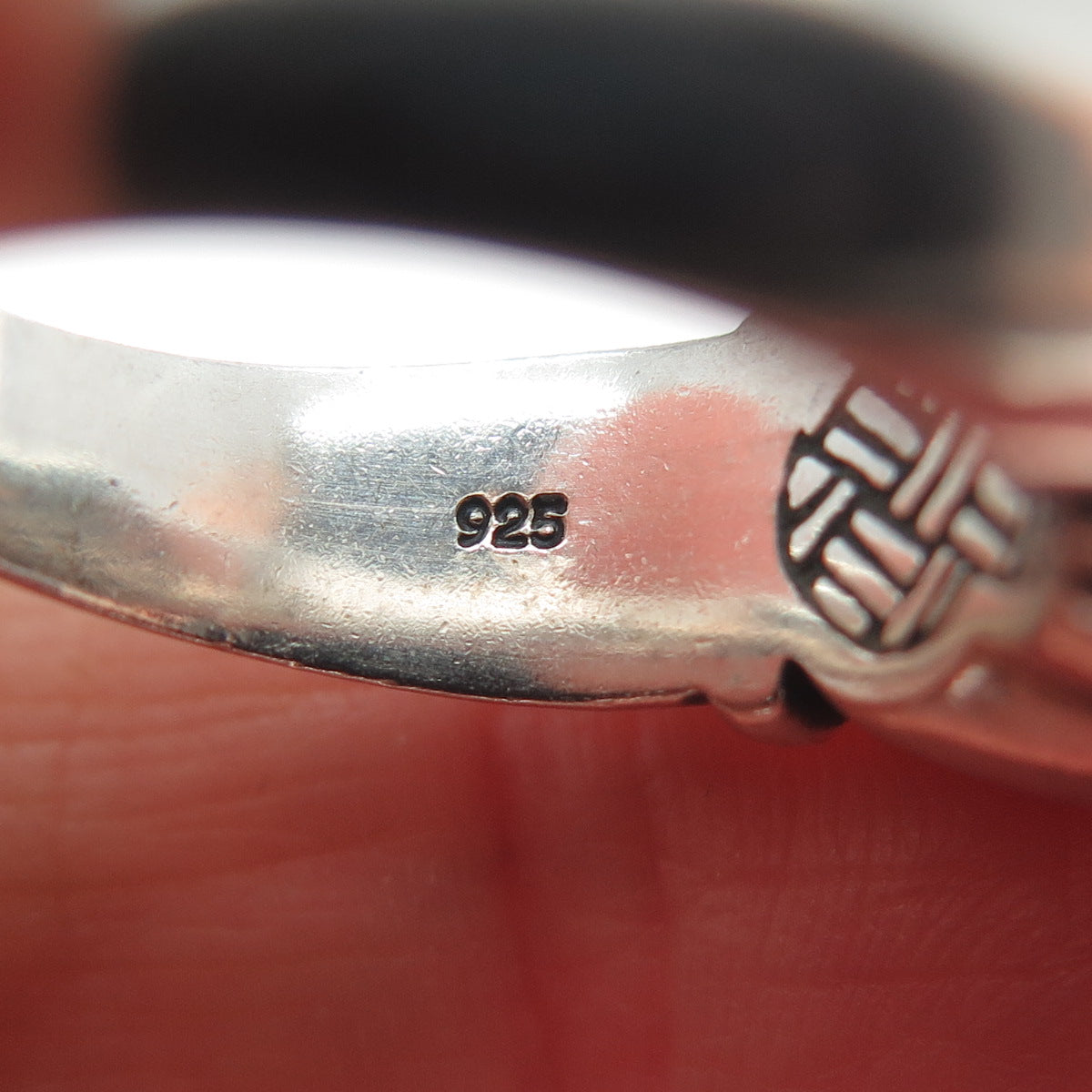 BRIGHTON 925 Sterling Silver Vintage Woven Heart Oxidized Ring Size 7.25