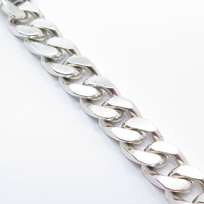 925 Sterling Silver Vintage Italy "Nick" Personalized Cuban Link Bracelet 8.75"