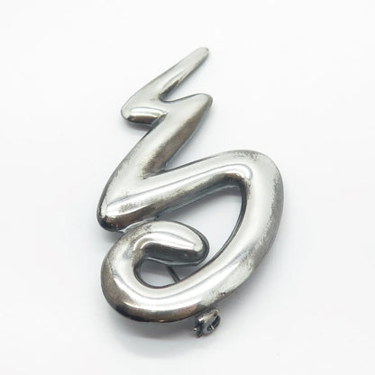 925 Sterling Silver Vintage Snake Handcrafted Pin Brooch