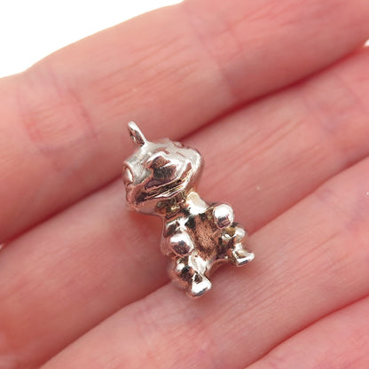 925 Sterling Silver Vintage Germany Bunny 3D Mini Charm Pendant