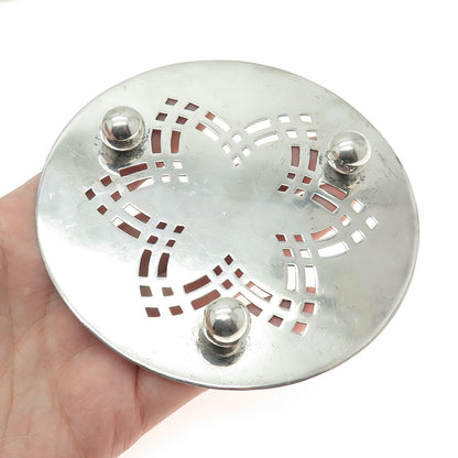 925 Sterling Silver Vintage Floral Trivet Stand