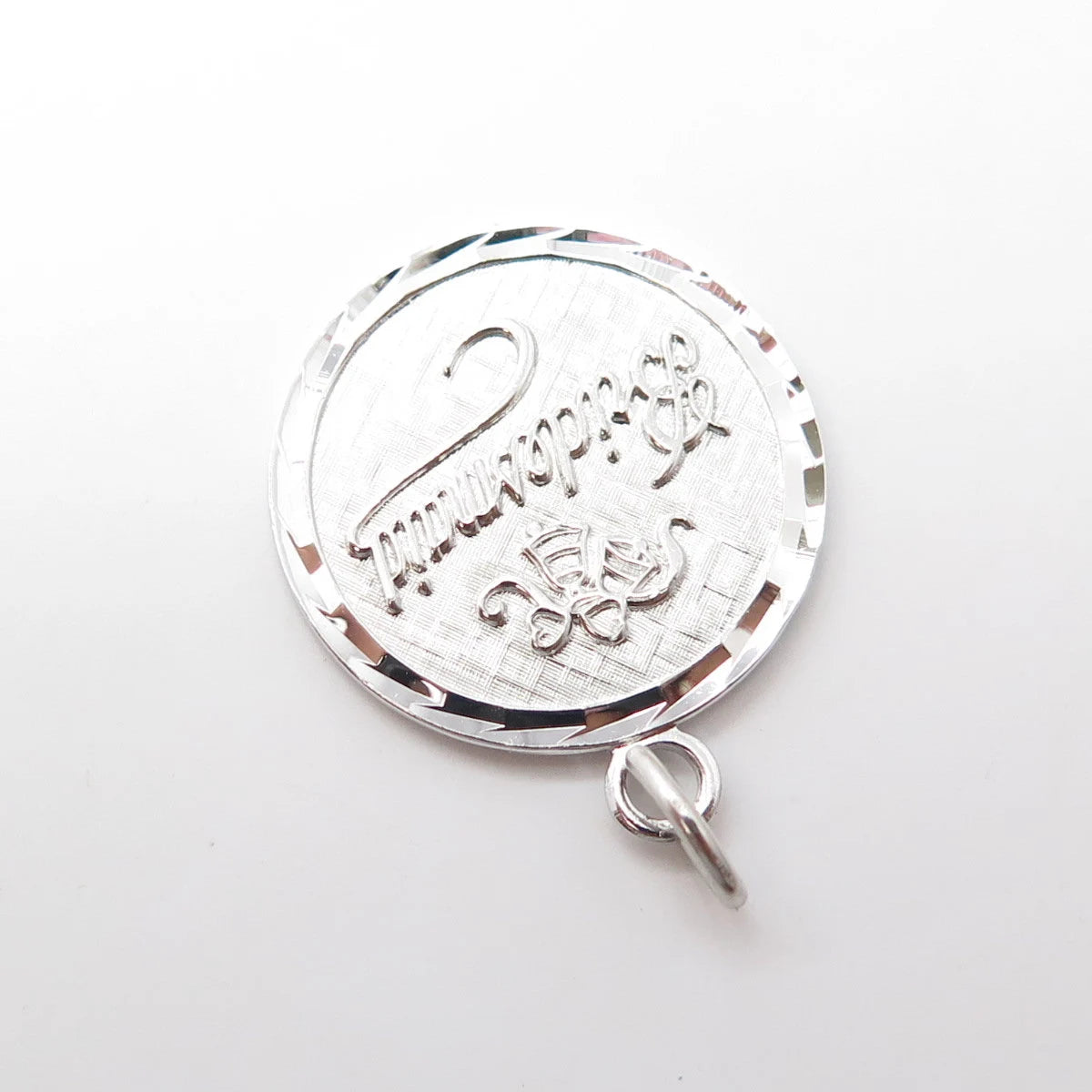 925 Sterling Silver Antique Art Deco Lamode Bridesmaid Round Pendant