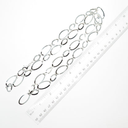 MILOR 925 Sterling Silver Vintage Italy Multi-Oval Chain Necklace 34"