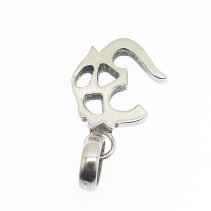 925 Sterling Silver Vintage Om Mantra Charm Pendant