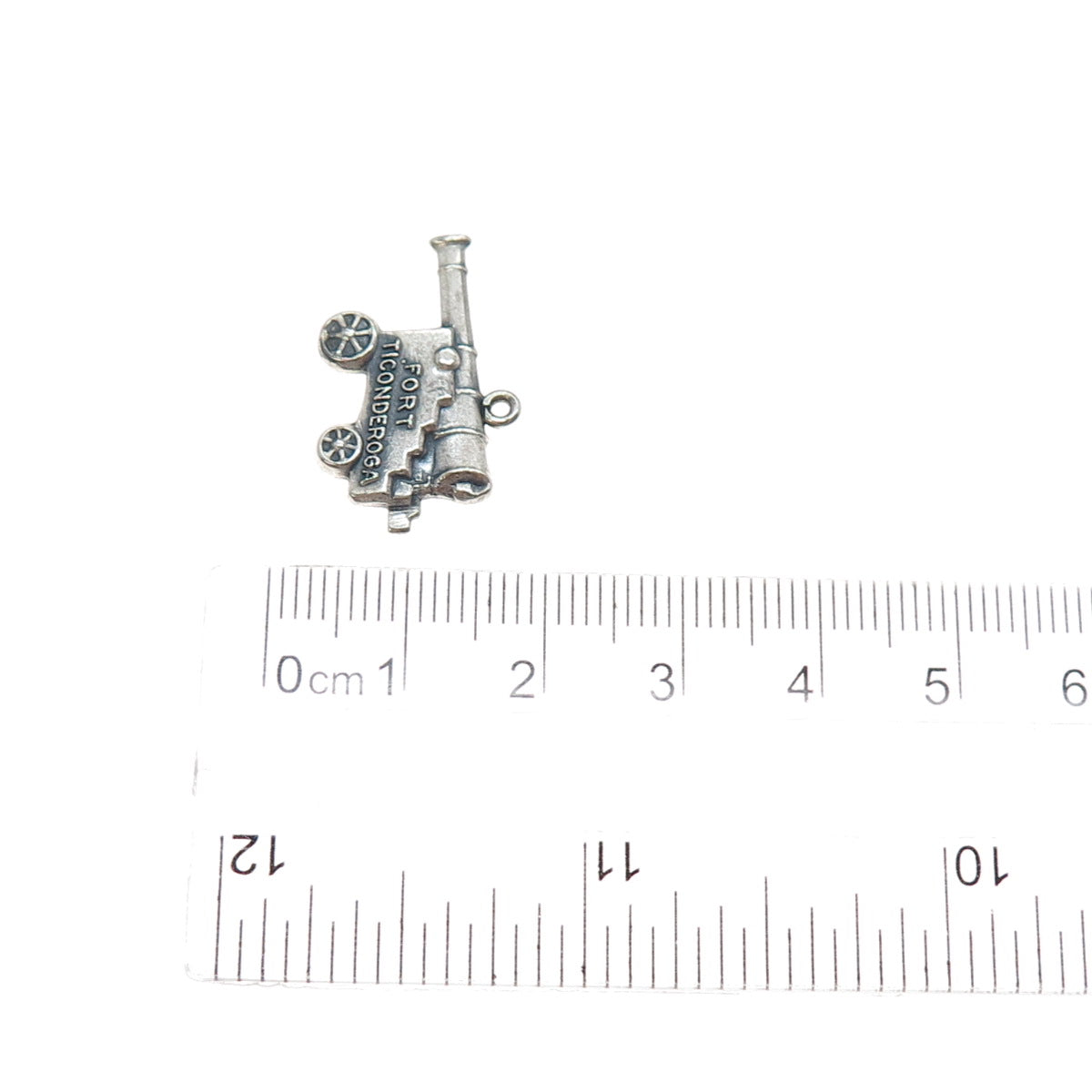 BATES & KLINKE 925 Sterling Silver Vintage Fort Ticonderoga Cannon Charm Pendant