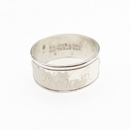 UNCAS 925 Sterling Antique Art Deco Good Luck Chinese Character Ring Size 7.25
