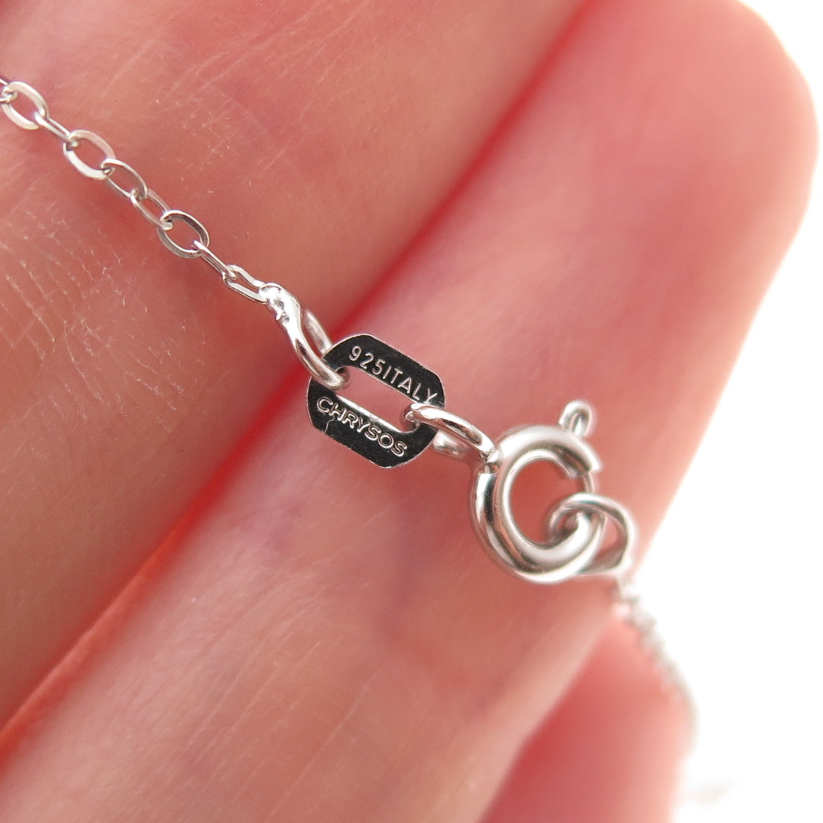 Chuck Clemency 925 Sterling Silver Real Oval-Cut Iolite Cable Chain Necklace 20"