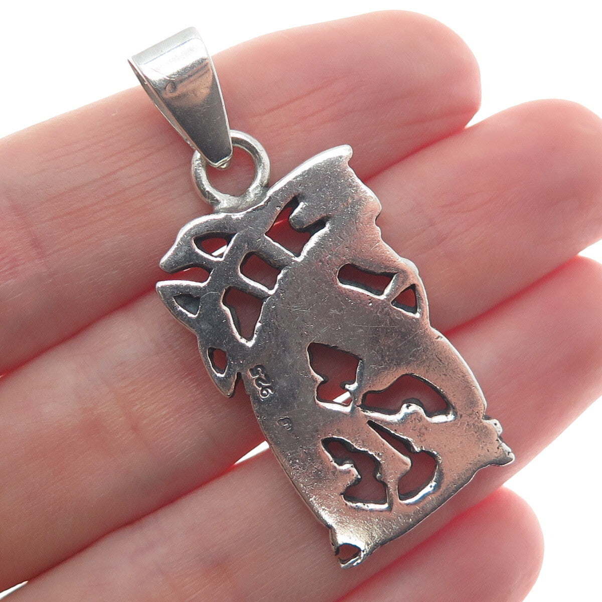 925 Sterling Silver Vintage Celtic Kells Oxidized Pendant