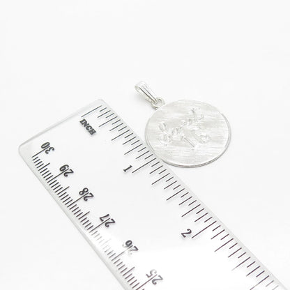 925 Sterling Silver Vintage "Sweet 16" Textured Round Pendant