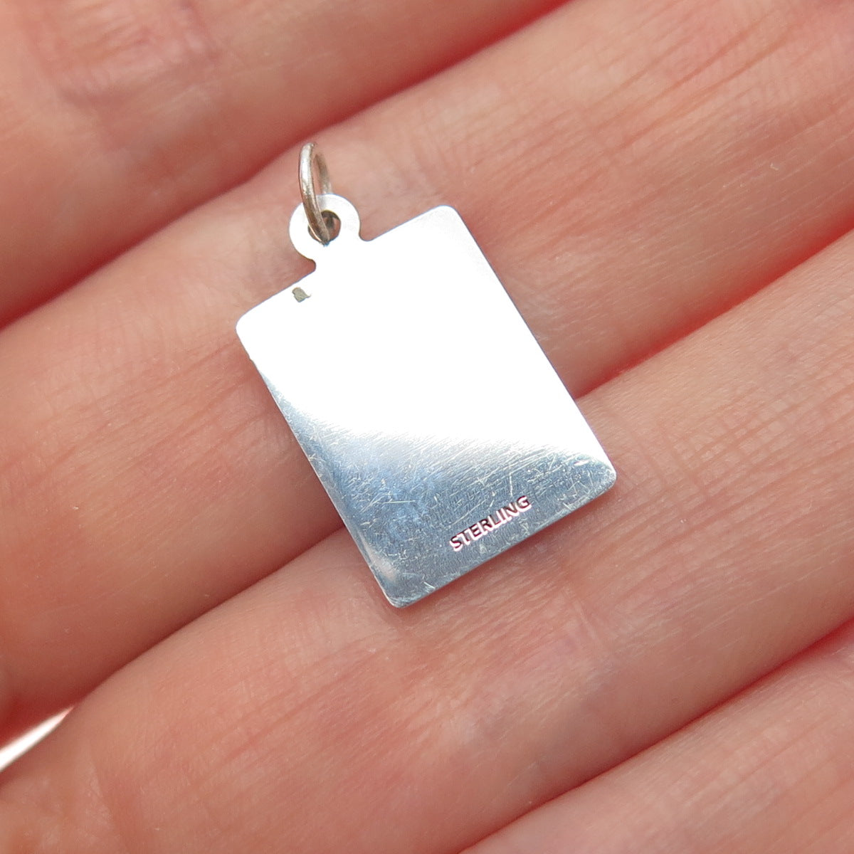925 Sterling Silver Enamel I'm Not Afraid To Eat Alone Minimalist Charm Pendant