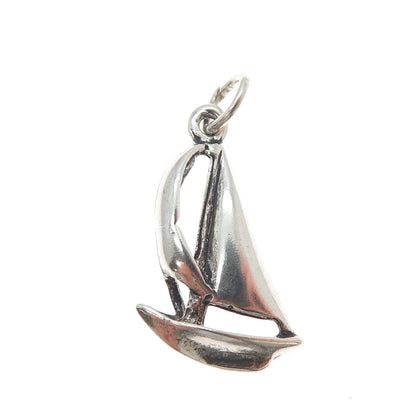 MAISELS INDIAN TRADING Sterling Silver Vintage Sailboat Oxidized Charm Pendant