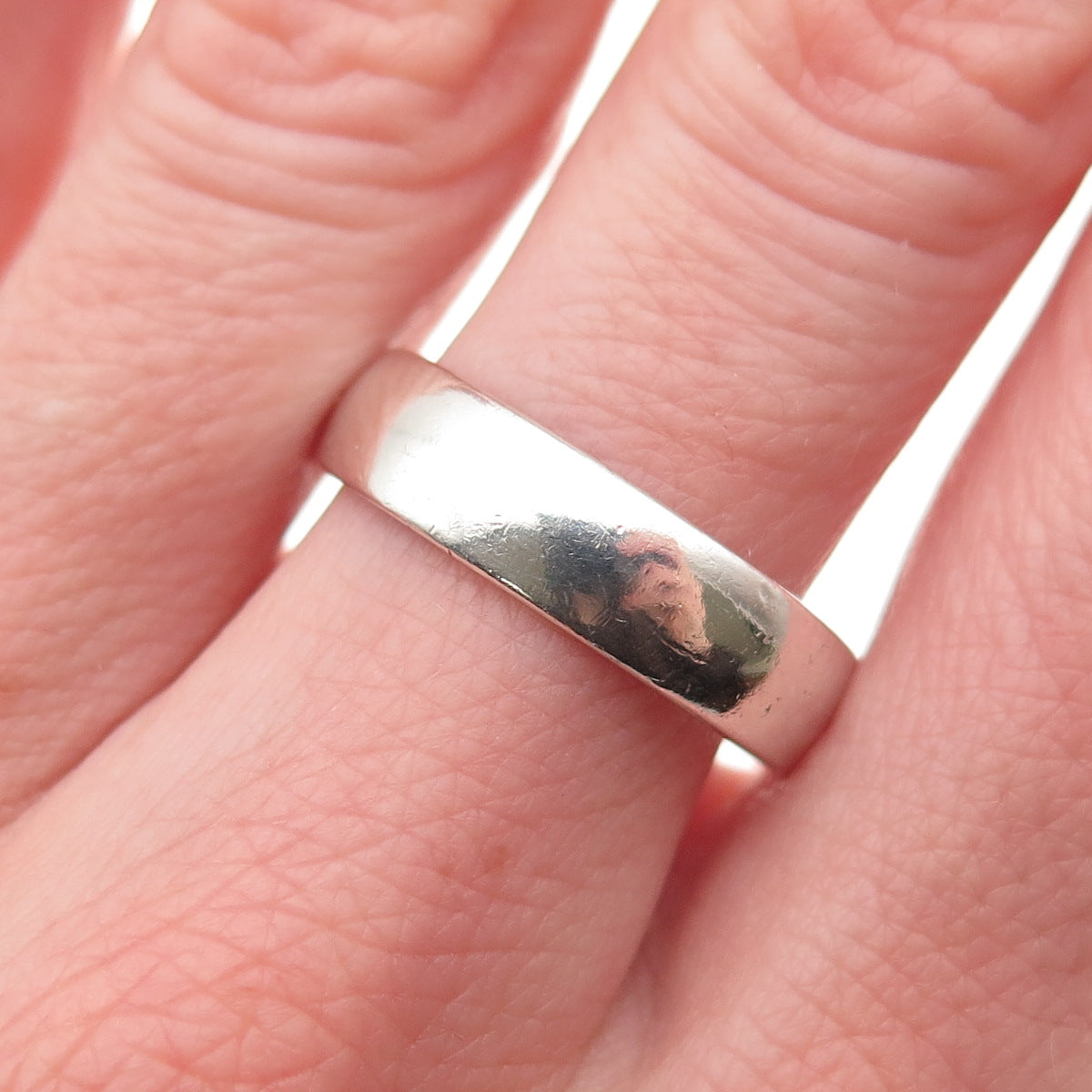 925 Sterling Silver Vintage Classic Wedding Band Ring Size 9.25
