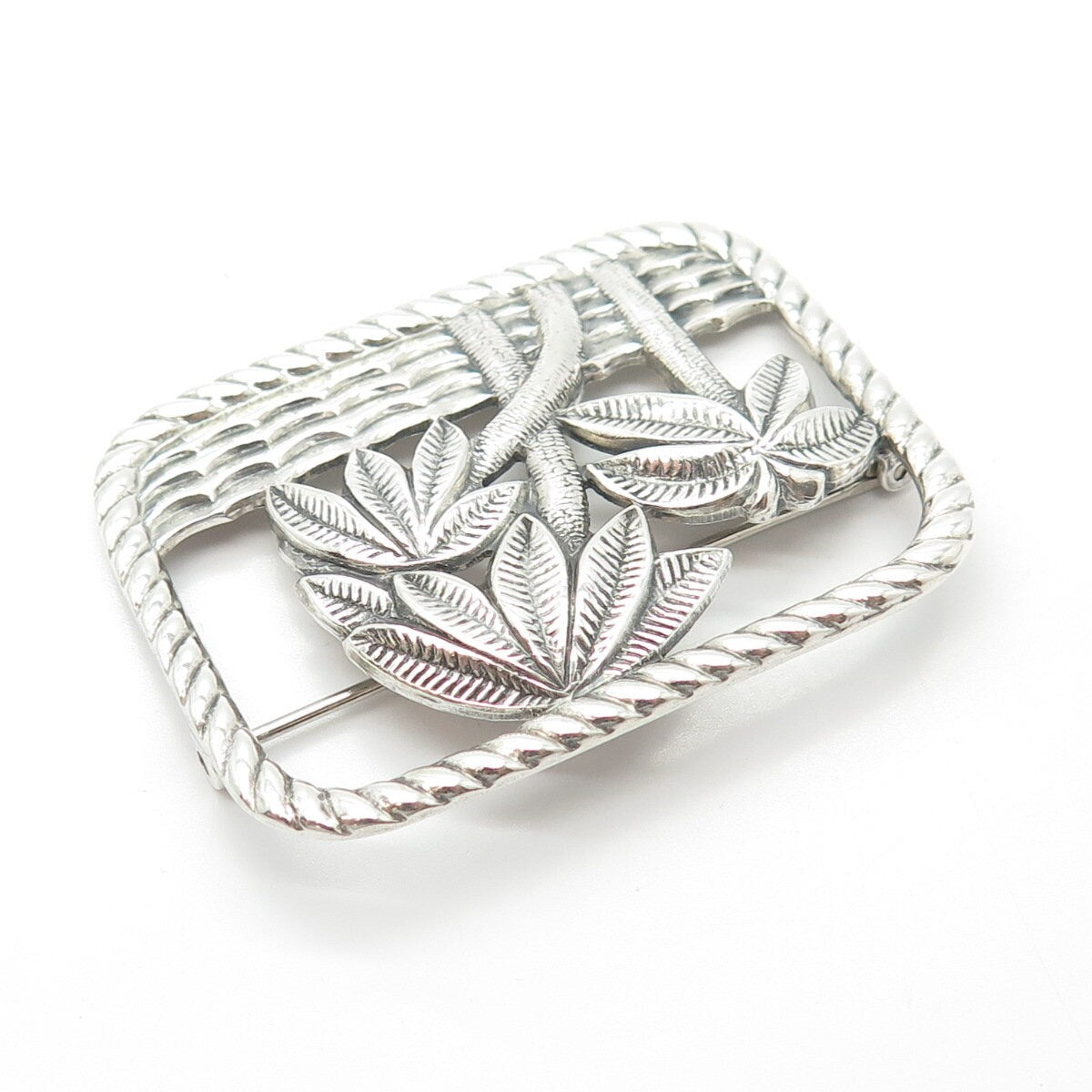 925 Sterling Silver Vintage Palm Tree Pin Brooch