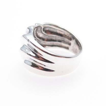 CHAPAL ZENRAY 925 Sterling Silver Vintage Modernist Oxidized Ring Size 6