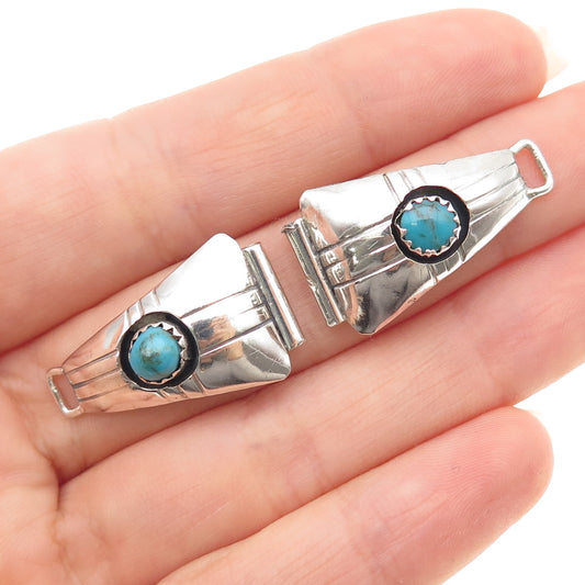 Art Lewis Choctaw Old Pawn 925 Sterling Vintage Turquoise Snake Eye Watch Band