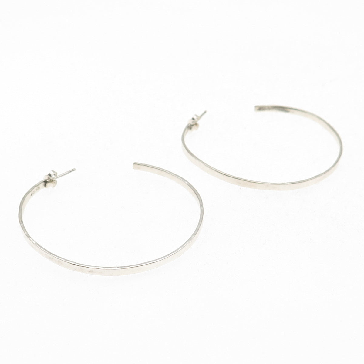 Silpada 925 Sterling Silver Vintage Hammered Large Hoop Earrings