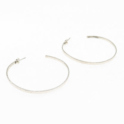 Silpada 925 Sterling Silver Vintage Hammered Large Hoop Earrings