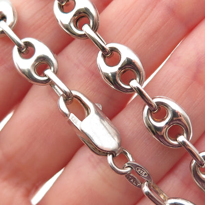 925 Sterling Silver Vintage Anchor Mariner Chain Necklace 16"