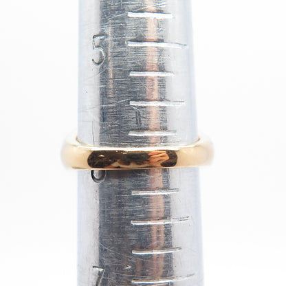 925 Sterling Silver Gold Plated C Z Wide Ring Size 6