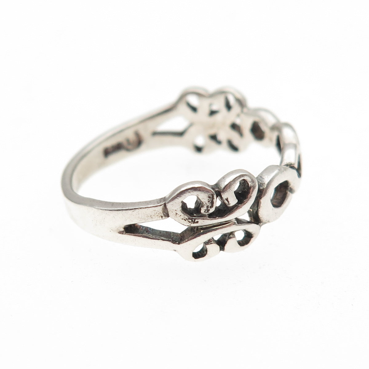 925 Sterling Silver Vintage Infinity Butterfly Oxidized Ring Size 8.75