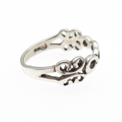925 Sterling Silver Vintage Infinity Butterfly Oxidized Ring Size 8.75