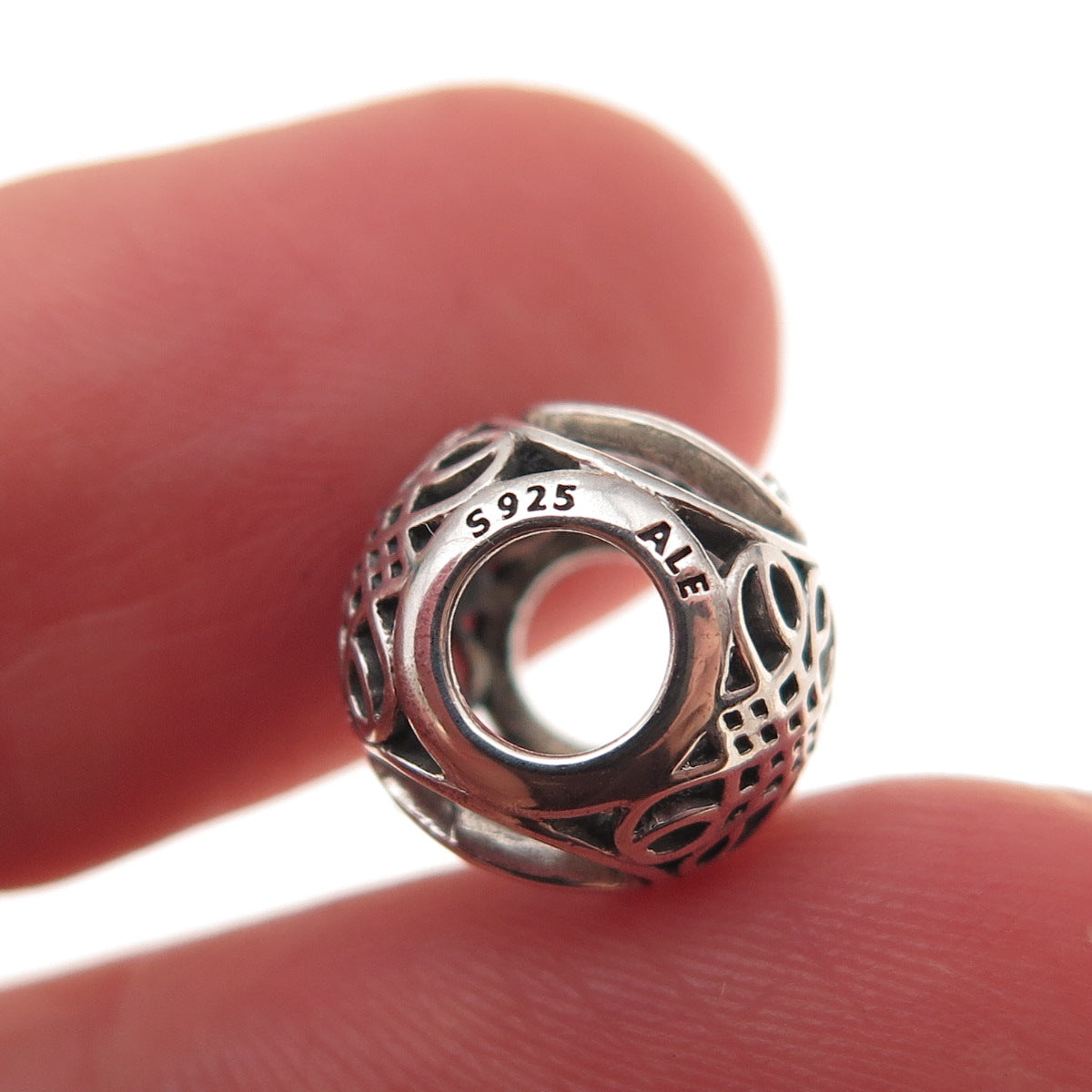 Pandora 925 Sterling Silver C Z Letter Q Initial Slide Bead Charm