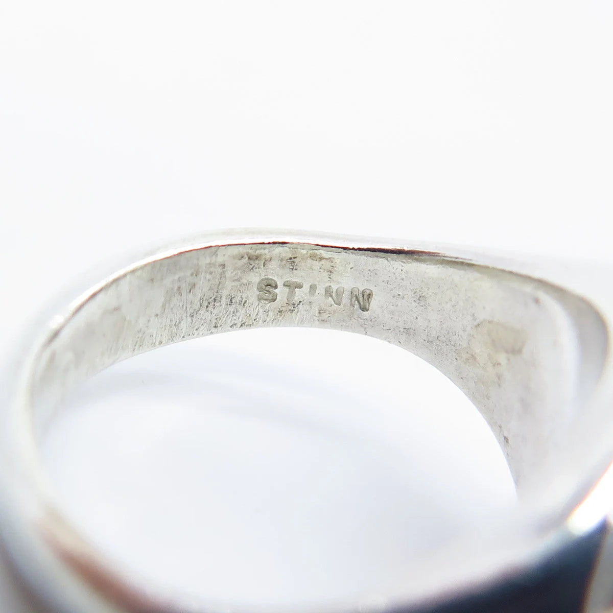 925 Sterling Silver Vintage Modernist Ring Size 4.75