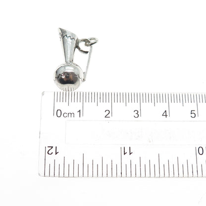 Old Pawn 925 Sterling Silver Vintage Southwestern Pitcher Mini 3D Charm Pendant