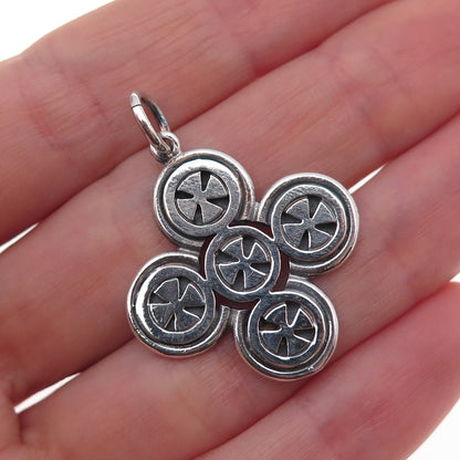 950 Silver Vintage Cross Oxidized Charm Pendant