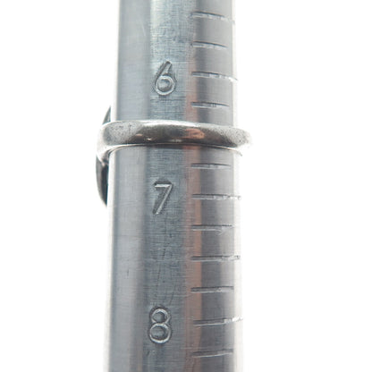 HUBERTUS VON SKAL 925 Sterling Silver Vintage Overlap Letter "O" Ring Size 6.5