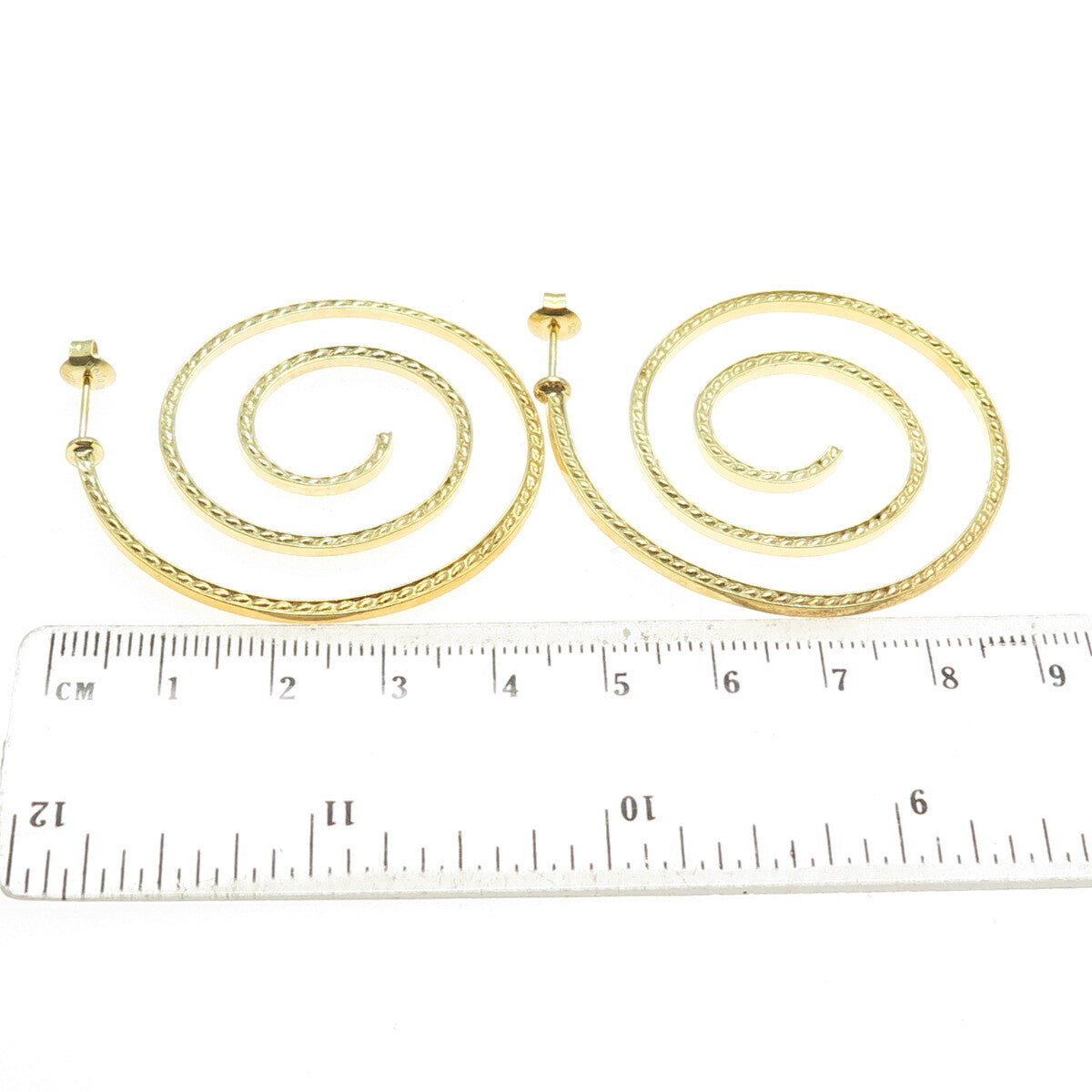 DALIA ID 925 Sterling Silver Gold Plated Swirl Hoop Earrings
