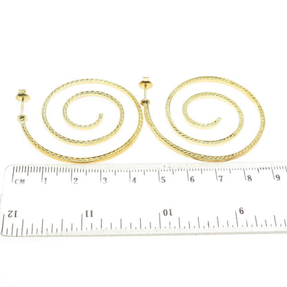 DALIA ID 925 Sterling Silver Gold Plated Swirl Hoop Earrings