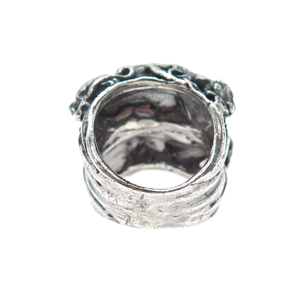 925 Sterling Silver Vintage Tiger Twins Oxidized Ring Size 7