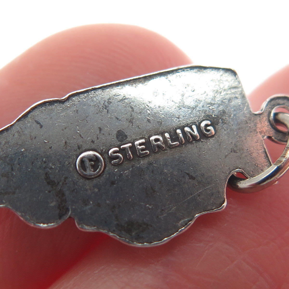 FRENCH & FRANKLIN Sterling Silver Vintage Illinois Oxidized Minimalist Pendant